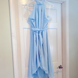 “Cinderella Blue” High-low Chiffon Dress